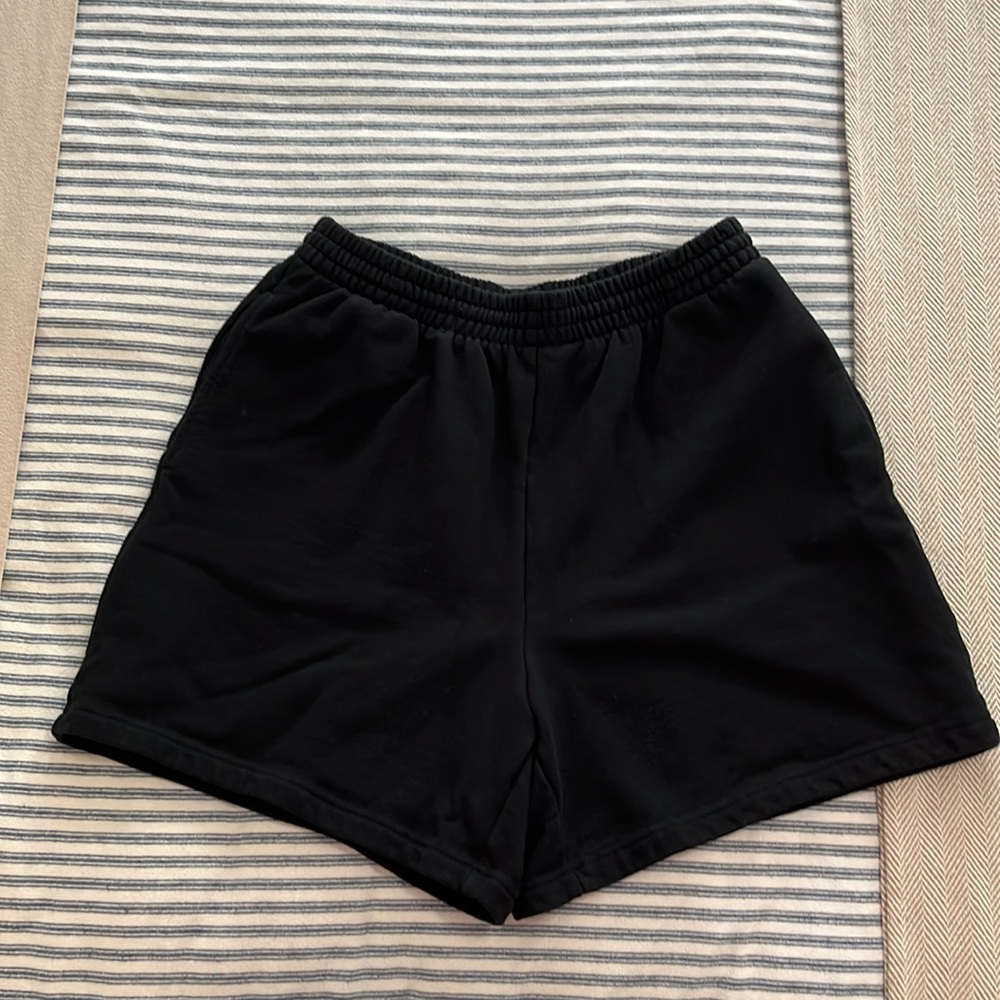 Skims Fleece Boyfriend Shorts Onyx Medium